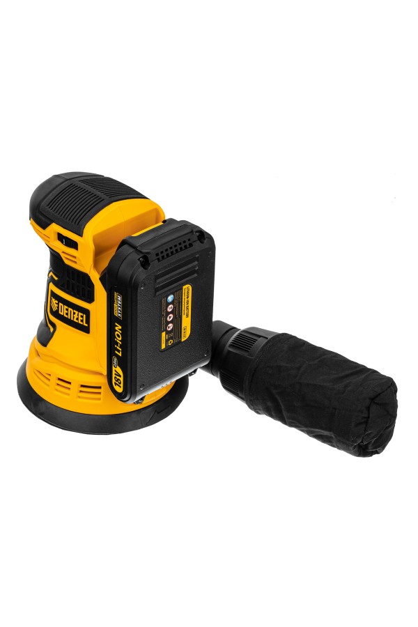 Машина шлифовальная эксцентриковая аккумуляторная COS-125, 18В Li-Ion Denzel