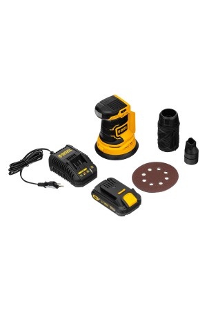 Машина шлифовальная эксцентриковая аккумуляторная COS-125, 18В Li-Ion Denzel