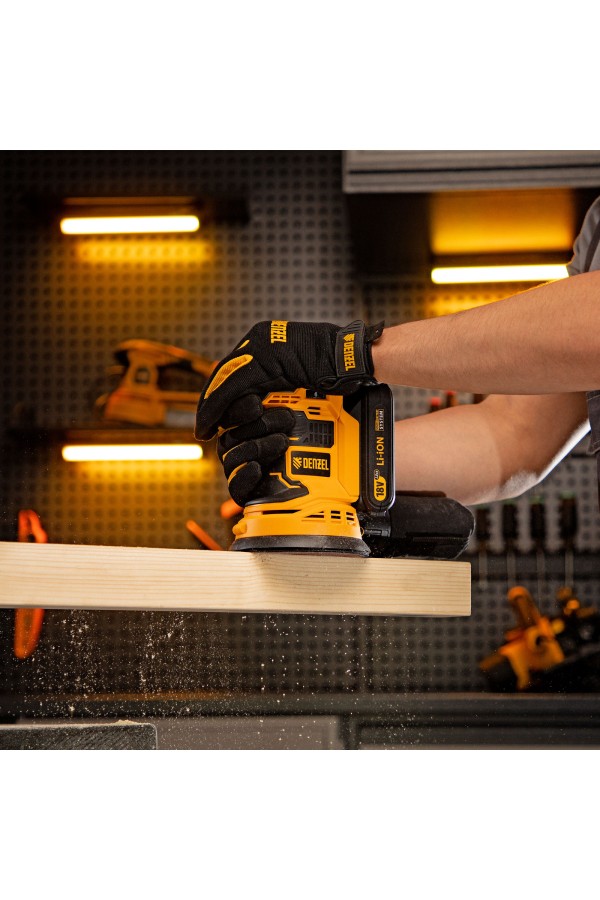 Машина шлифовальная эксцентриковая аккумуляторная COS-125-0, 18В Li-Ion Denzel