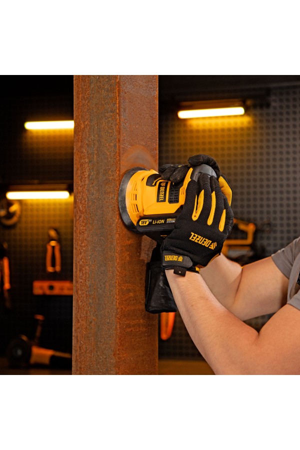 Машина шлифовальная эксцентриковая аккумуляторная COS-125-0, 18В Li-Ion Denzel