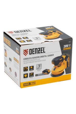 Машина шлифовальная эксцентриковая аккумуляторная CROSH-20-125, Li-Ion, 20 В// Denzel