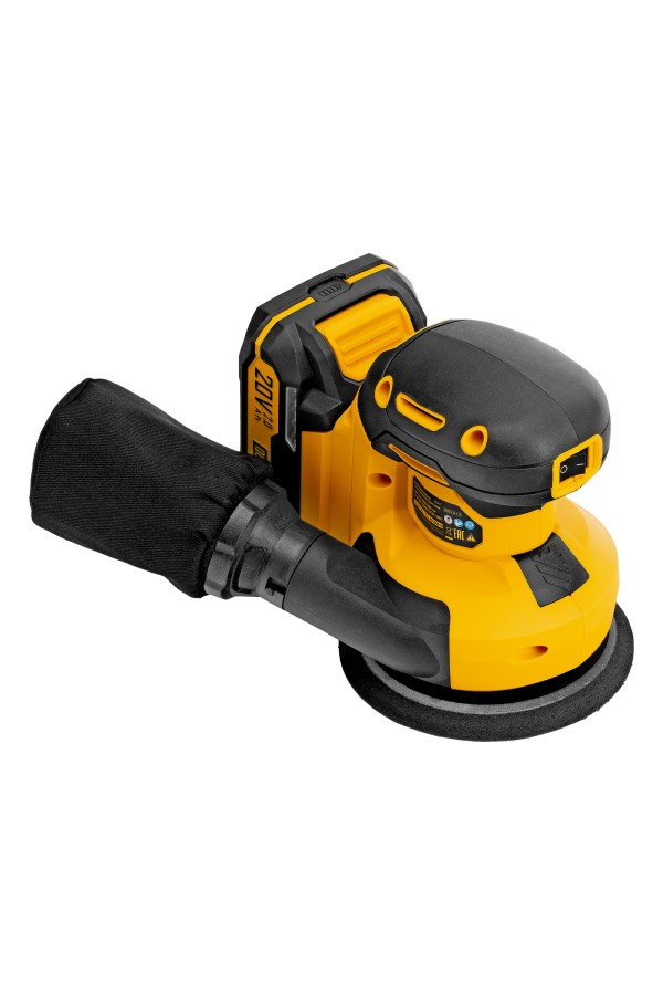Машина шлифовальная эксцентриковая аккумуляторная CROSH-20-125, Li-Ion, 20 В// Denzel