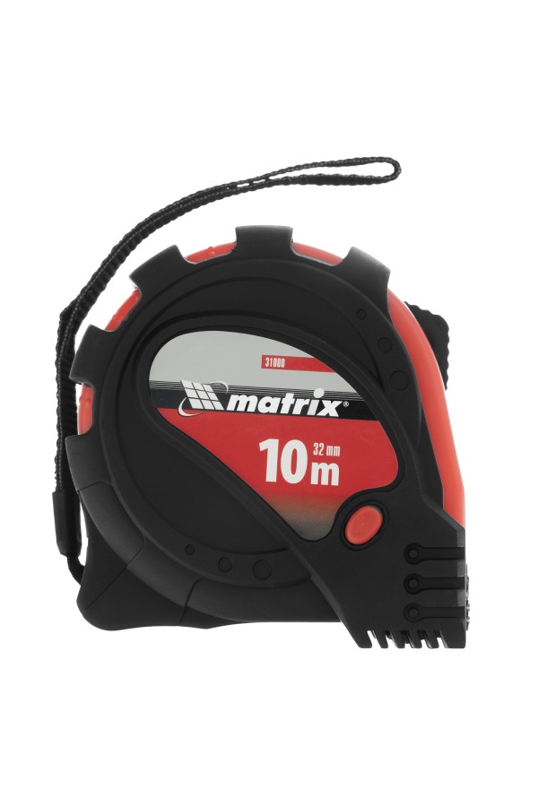 Рулетка Status Magnet 3 fixations,10 м х 32 мм,обрезиненный корпус,зацеп с магнитом Matrix