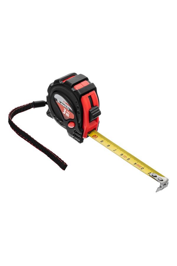 Рулетка Status Magnet 3 fixations,3 м х 16 мм,обрезиненный корпус,зацеп с магнитом Matrix