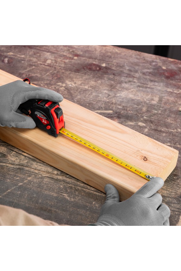 Рулетка Status Magnet 3 fixations,3 м х 16 мм,обрезиненный корпус,зацеп с магнитом Matrix