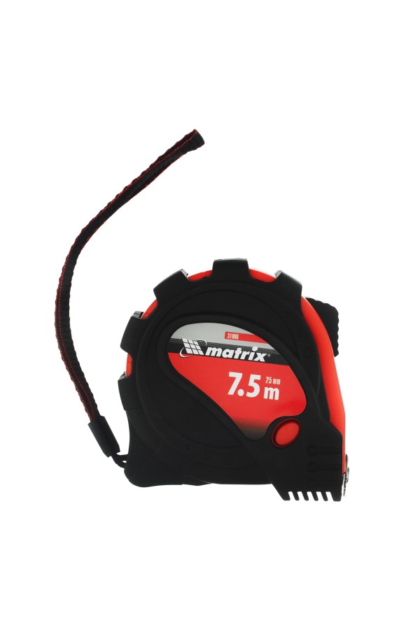 Рулетка Status Magnet 3 fixations,7,5 м х 25 мм,обрезиненный корпус,зацеп с магнитом Matrix