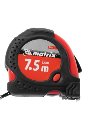 Рулетка Status Magnet fixation,7,5 м х 25 мм,обрезиненный корпус,зацеп с магнитом Matrix