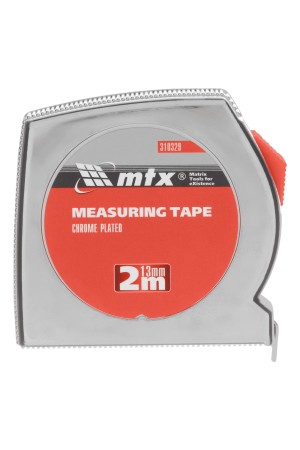 Рулетка Chrom, 2 м x 13 мм, хромированный корпус MTX