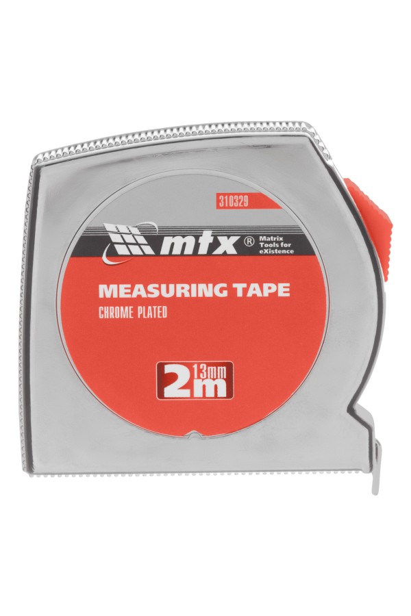 Рулетка Chrom, 2 м x 13 мм, хромированный корпус MTX