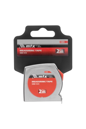 Рулетка Chrom, 2 м x 13 мм, хромированный корпус MTX