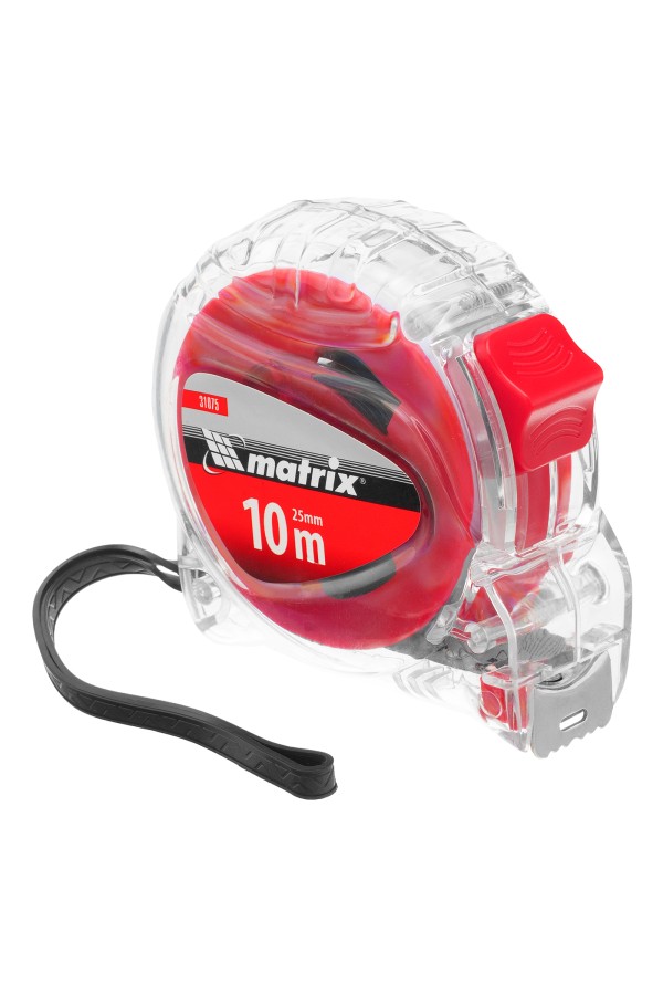 Рулетка Crystal,10 м х 25 мм,корпус из поликарбоната Matrix