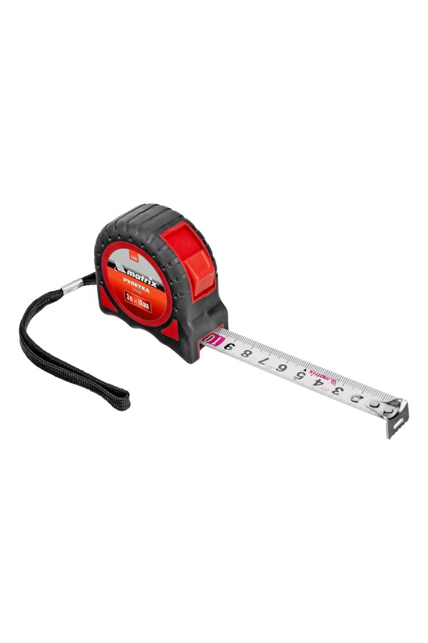 Рулетка Strong,3 м х 16 мм,обрезиненный корпус Matrix