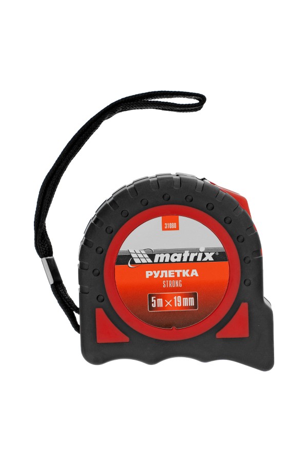 Рулетка Strong,5 м х 19 мм,обрезиненный корпус Matrix