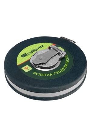 Рулетка геодезическая 10 м х 13 мм, закрытый корпус, фибергласовая лента Сибртех