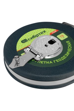 Рулетка геодезическая 10 м х 13 мм, закрытый корпус, фибергласовая лента Сибртех