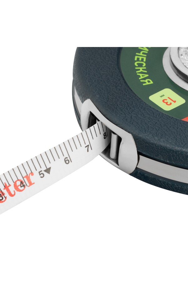 Рулетка геодезическая 10 м х 13 мм, закрытый корпус, фибергласовая лента Сибртех