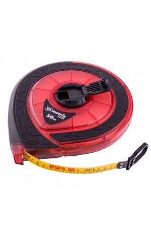 Рулетка геодезическая 50 м х 15 мм, закрытый корпус, фибергласовая лента, двусторонняя шкала, Pro Matrix