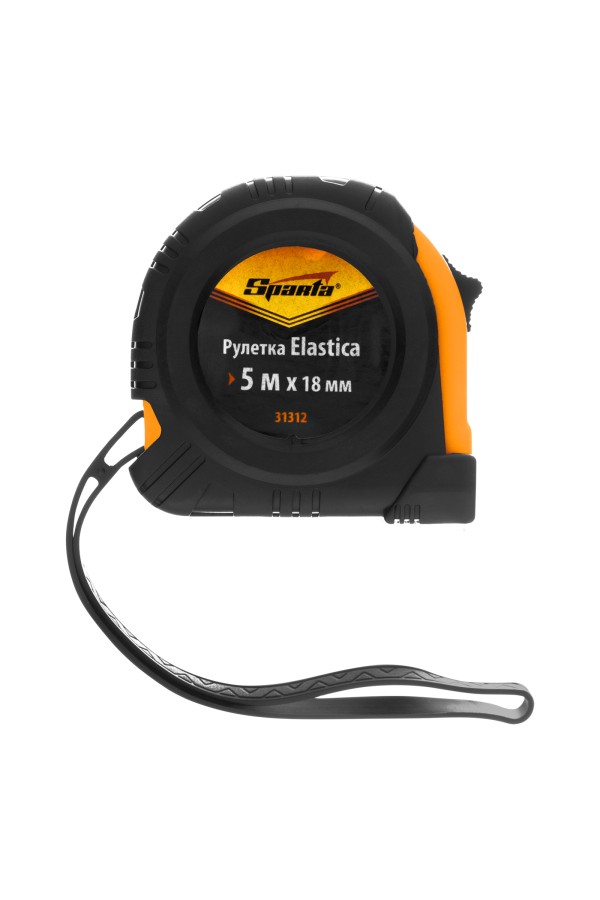 Рулетка Elastica,5 м х 18 мм,обрезиненный корпус Sparta