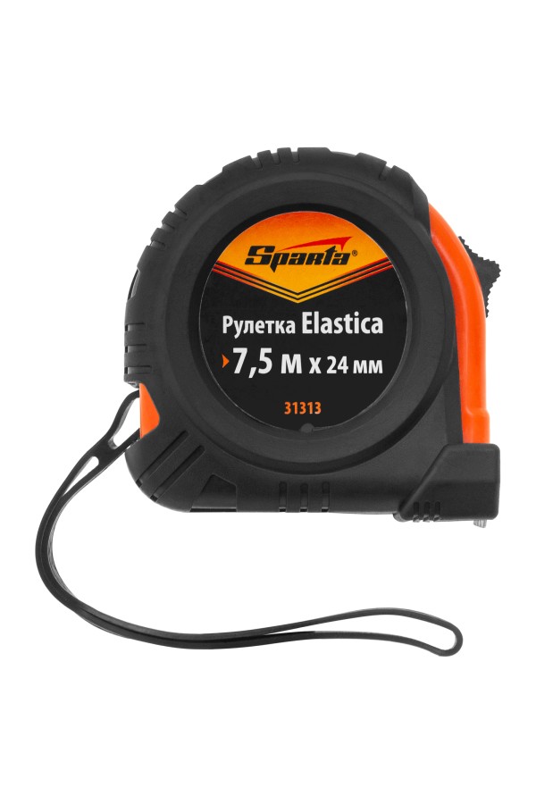 Рулетка Elastica,7,5 м х 24 мм,обрезиненный корпус Sparta