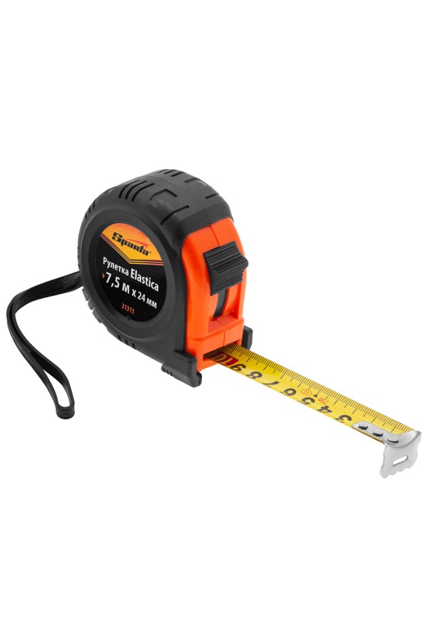 Рулетка Elastica,7,5 м х 24 мм,обрезиненный корпус Sparta