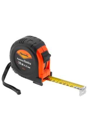 Рулетка Elastica,10 м х 25 мм,обрезиненный корпус Sparta