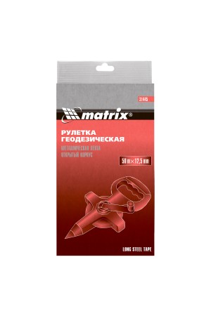 Рулетка геодезическая, 50 м х 12,5 мм, металлическая лента, открытый корпус Matrix