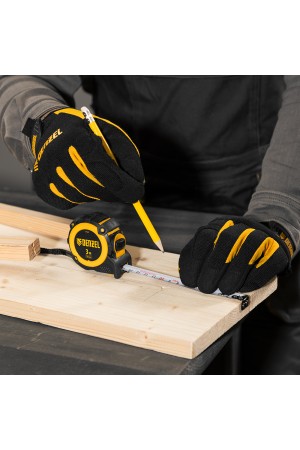 Рулетка 3м х 16мм, автоматич. фиксац., нейлон. покрытие, магнит. зацеп, двухстор. разметка// Denzel