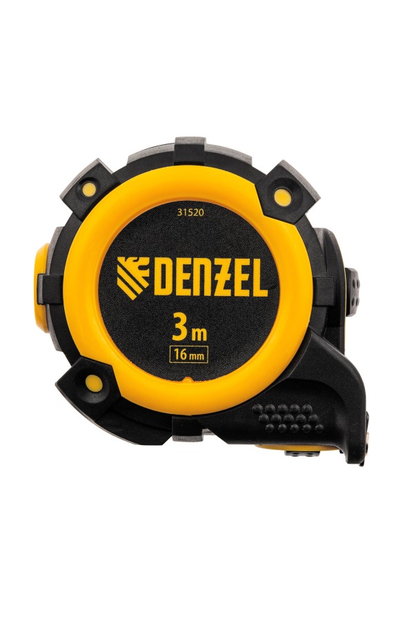 Рулетка 3м х 16мм, автоматич. фиксац., нейлон. покрытие, магнит. зацеп, двухстор. разметка Denzel