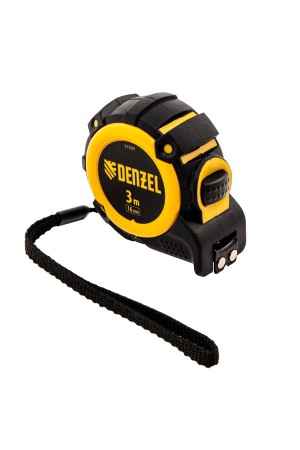 Рулетка 3м х 16мм, автоматич. фиксац., нейлон. покрытие, магнит. зацеп, двухстор. разметка// Denzel