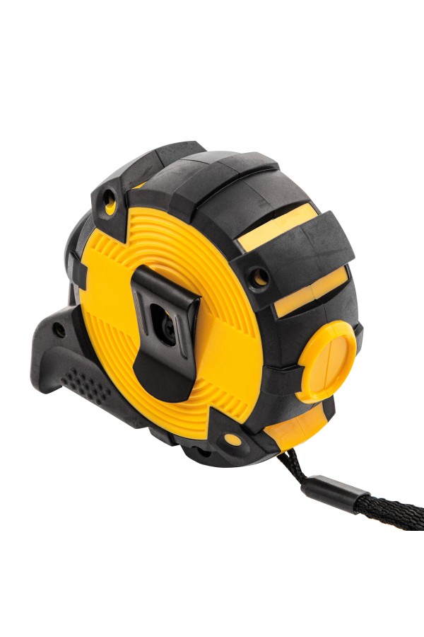 Рулетка 5м х 19мм, автоматич. фиксац., нейлон. покрытие, магнит. зацеп, двухстор. разметка Denzel