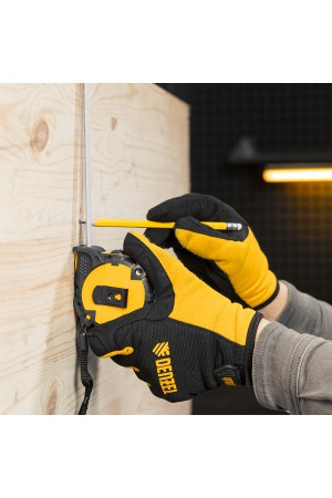 Рулетка 5м х 19мм, автоматич. фиксац., нейлон. покрытие, магнит. зацеп, двухстор. разметка// Denzel