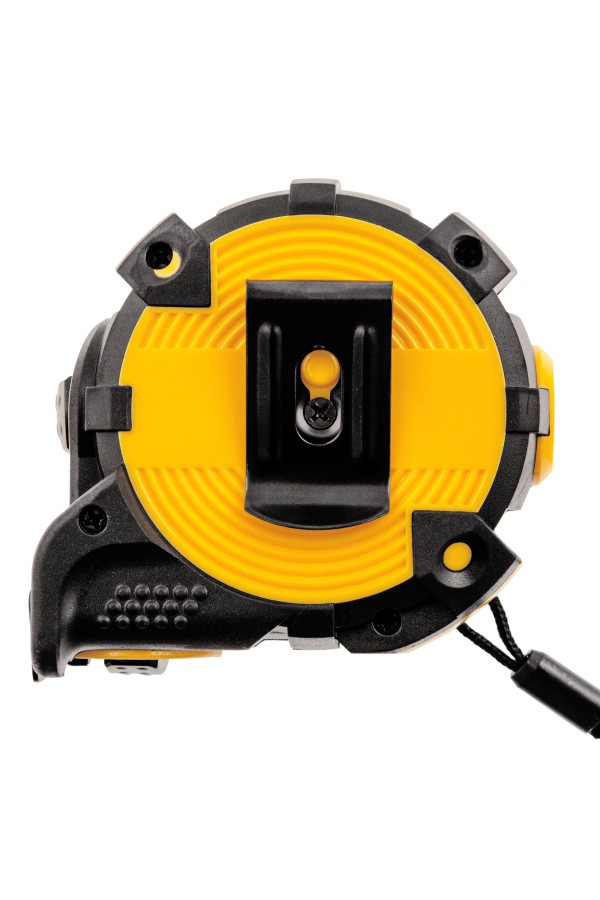 Рулетка 5м х 25мм, автоматич. фиксац., нейлон. покрытие, магнит. зацеп, двухстор. разметка Denzel