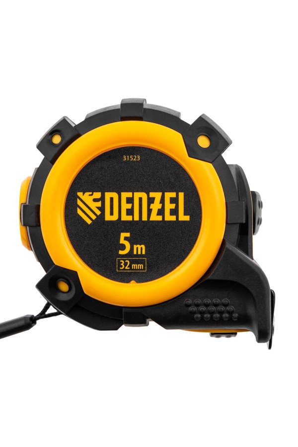 Рулетка 5м х 32мм, автоматич. фиксац., нейлон. покрытие, магнит. зацеп, двухстор. разметка Denzel
