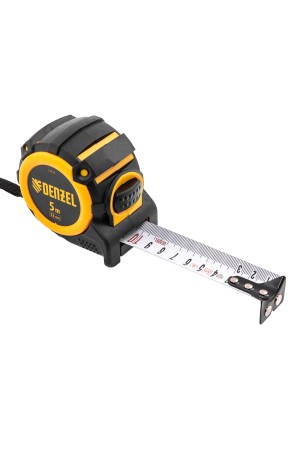 Рулетка 5м х 32мм, автоматич. фиксац., нейлон. покрытие, магнит. зацеп, двухстор. разметка// Denzel