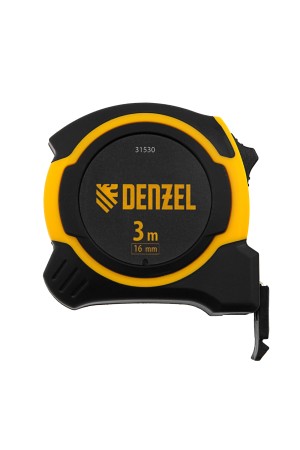Рулетка 3м х 16мм, двухкомп. корпус, магнитный обрезиненный зацеп// Denzel