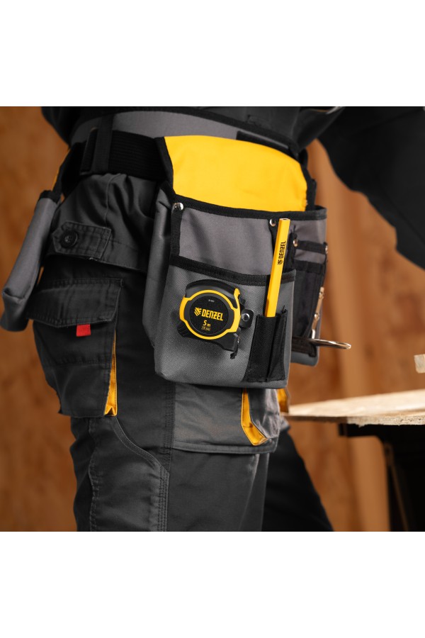 Рулетка 5м х 19мм, двухкомп. корпус, магнитный обрезиненный зацеп Denzel