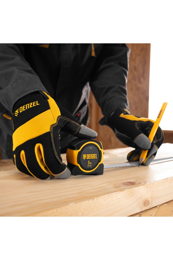 Рулетка 5м х 19мм, двухкомп. корпус, магнитный обрезиненный зацеп Denzel