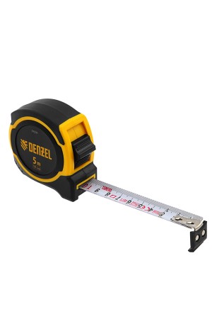 Рулетка 5м х 19мм, двухкомп. корпус, магнитный обрезиненный зацеп// Denzel
