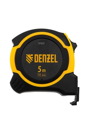 Рулетка 5м х 19мм, двухкомп. корпус, магнитный обрезиненный зацеп// Denzel