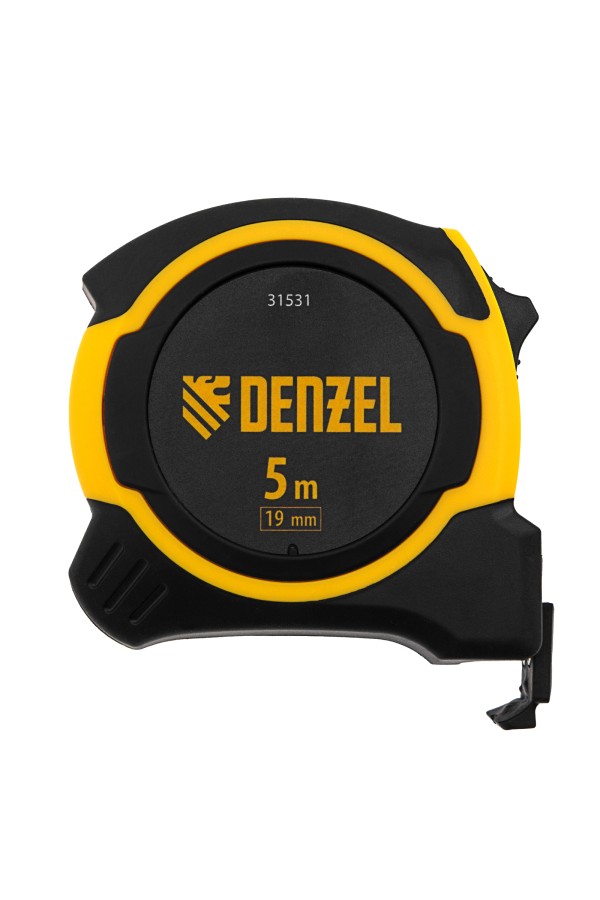 Рулетка 5м х 19мм, двухкомп. корпус, магнитный обрезиненный зацеп Denzel