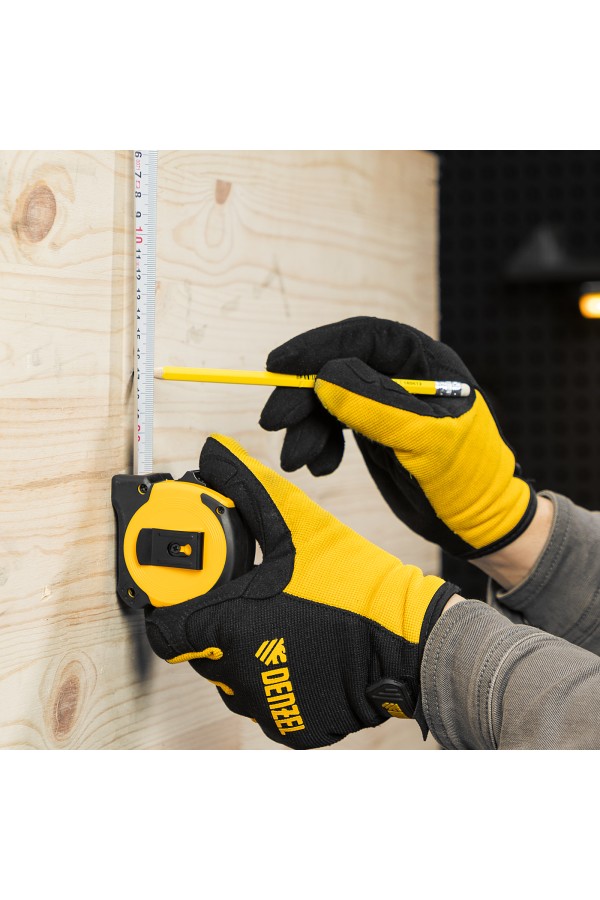 Рулетка 5м х 25мм, двухкомп. корпус, магнитный обрезиненный зацеп Denzel