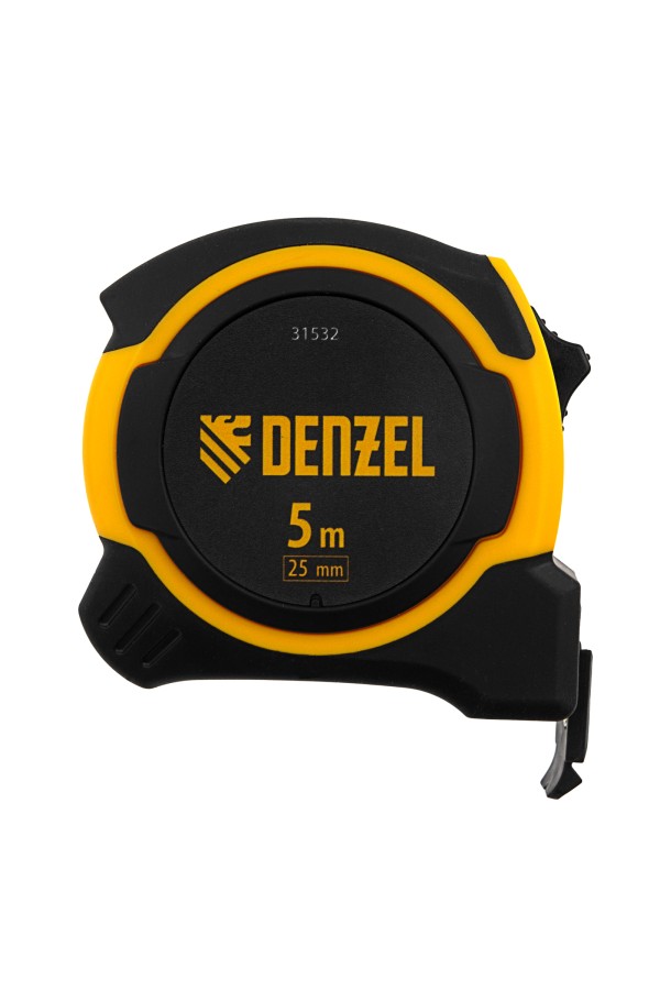 Рулетка 5м х 25мм, двухкомп. корпус, магнитный обрезиненный зацеп Denzel