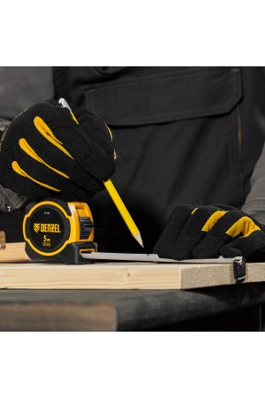 Рулетка 5м х 25мм, двухкомп. корпус, магнитный обрезиненный зацеп// Denzel