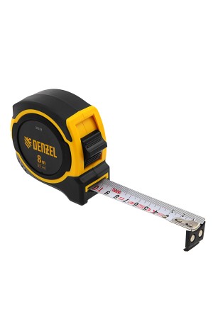Рулетка 8м х 25мм, двухкомп. корпус, магнитный обрезиненный зацеп// Denzel