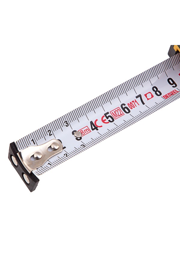 Рулетка 8м х 25мм, двухкомп. корпус, магнитный обрезиненный зацеп Denzel