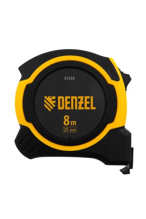 Рулетка 8м х 25мм, двухкомп. корпус, магнитный обрезиненный зацеп// Denzel