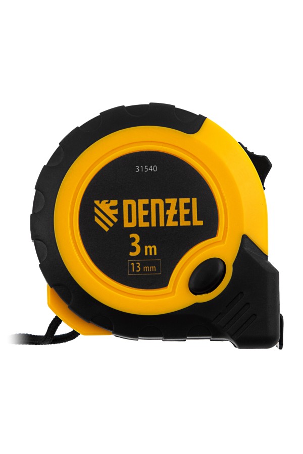 Рулетка 3м х 13мм, двухкомп. корпус, кнопка-пауза Denzel