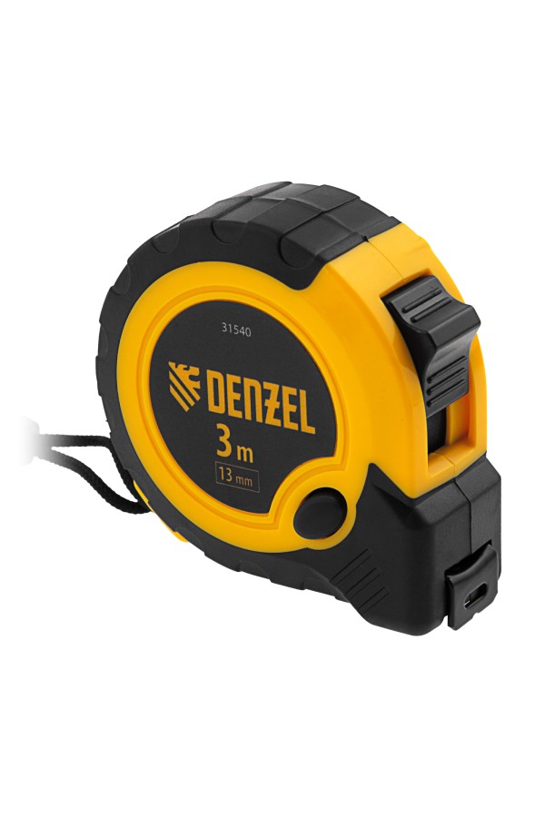 Рулетка 3м х 13мм, двухкомп. корпус, кнопка-пауза Denzel