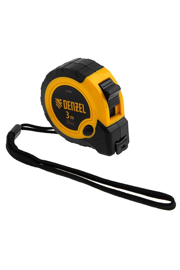 Рулетка 3м х 13мм, двухкомп. корпус, кнопка-пауза Denzel