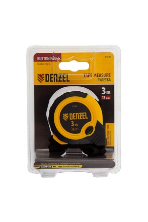 Рулетка 3м х 13мм, двухкомп. корпус, кнопка-пауза// Denzel